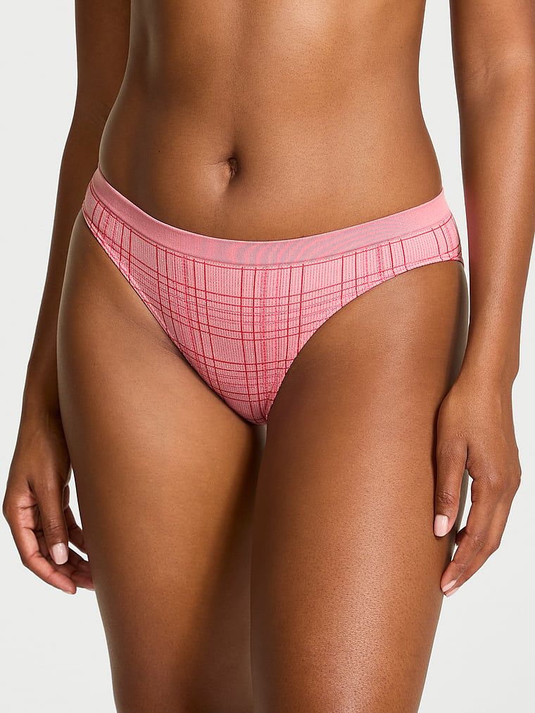 Majtki bezszwowe Shimmer Plaid Bikini. Produkt jest wzorzysty i pochodzi z kolekcji Seamless. 