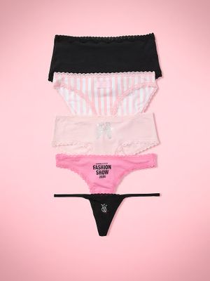 Victoria's Secret Zestaw majtek bawełnianych mix - 5 sztuk Fashion Show 2026