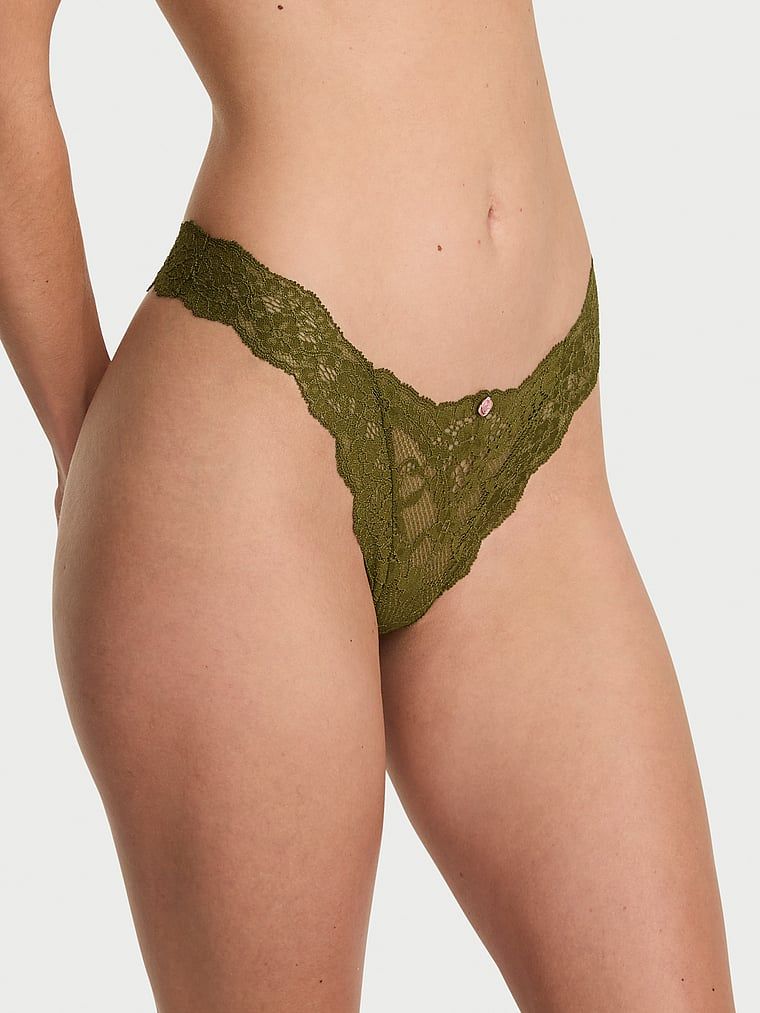 Majtki brazyliany koronkowe Brazilian. Produkt ma kolor zielony i pochodzi z kolekcji Dream Angels. 