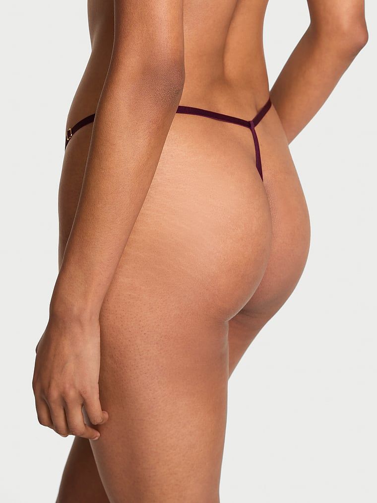 Dream Angels Stringi z koronką z regulowanymi paskami Lace-Trim V-String