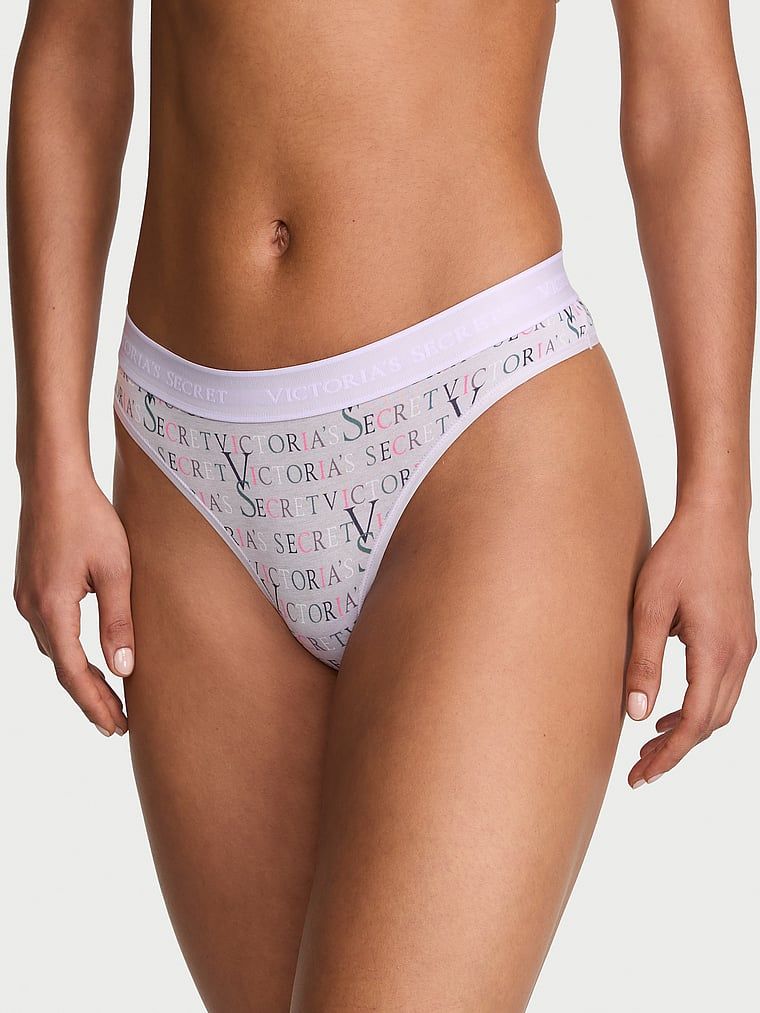 Cotton Stringi bawełniane z logo w talii