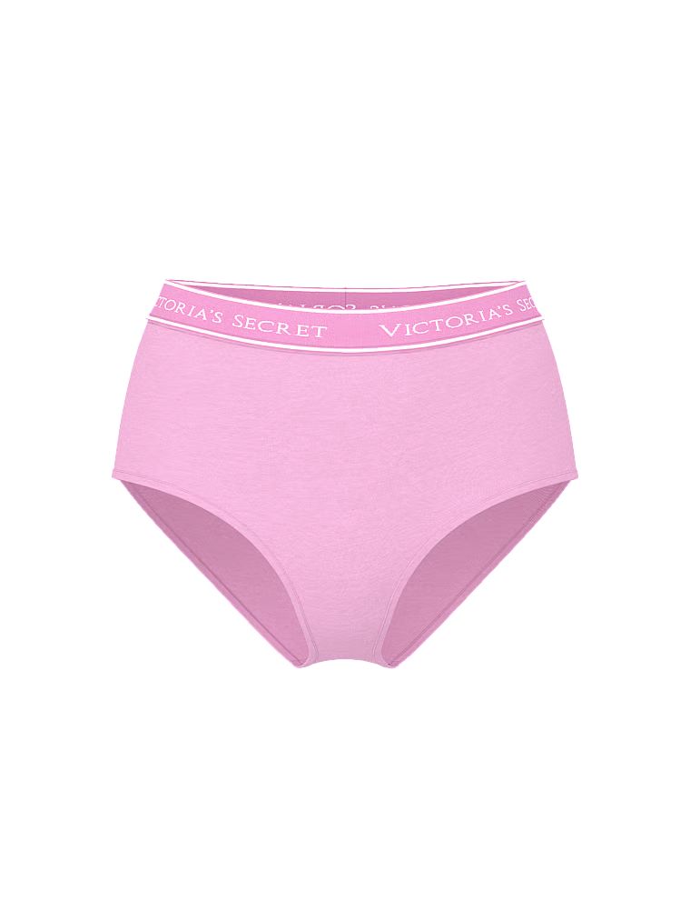 Cotton Majtki bawełniane figi z logo marki z wysokim stanem