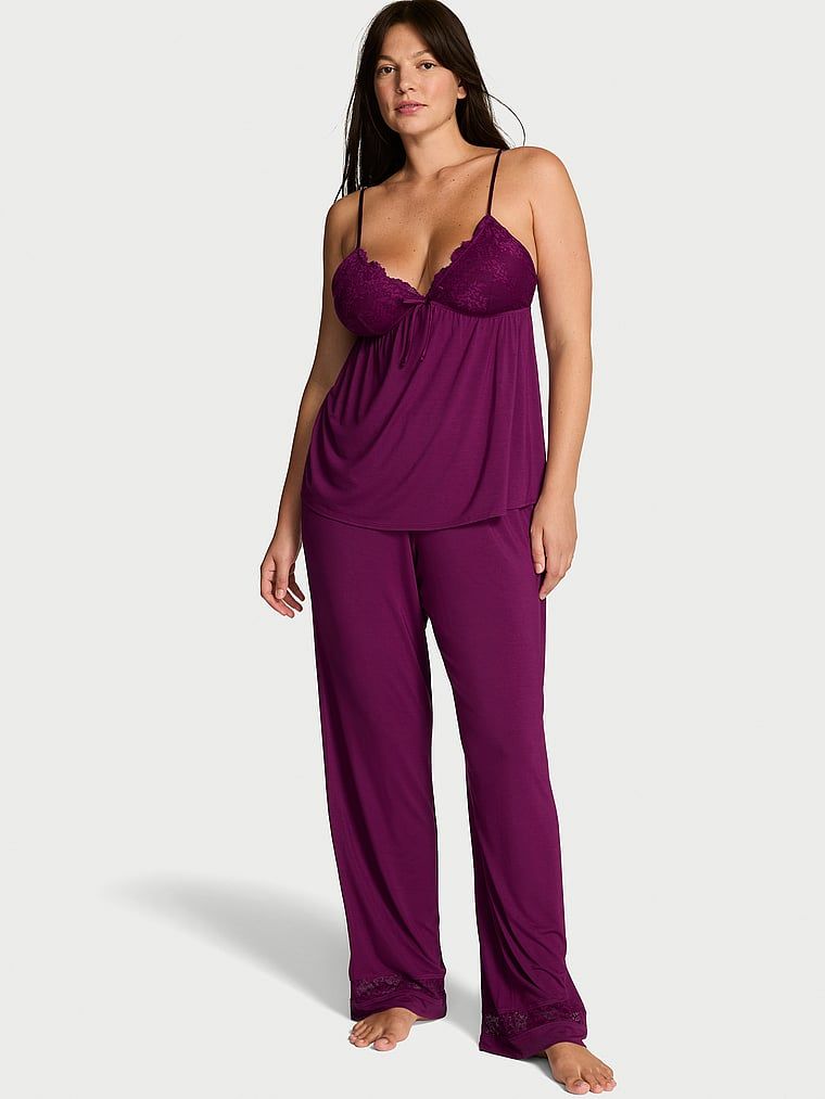 Victoria's Secret Piżama z modalu - bluzka na ramiączkach i długie spodnie SoSoft