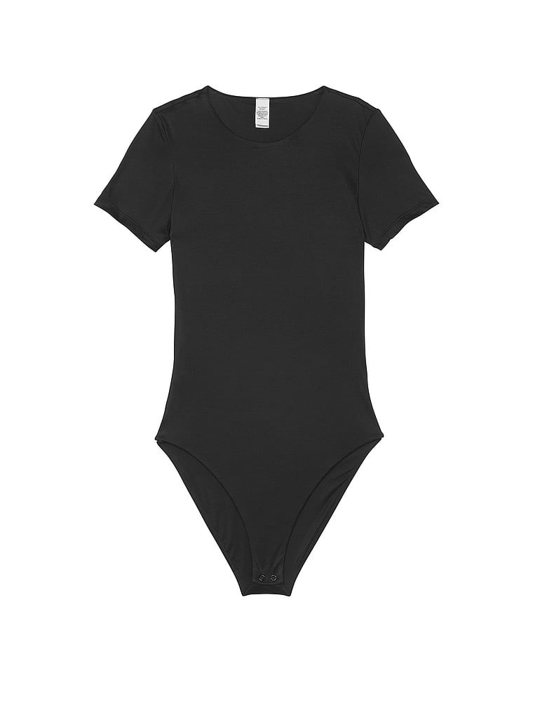 Body z krótkimi rękawami Feathersoft Essentials. Produkt ma kolor czarny i pochodzi z kolekcji Victoria's Secret. 