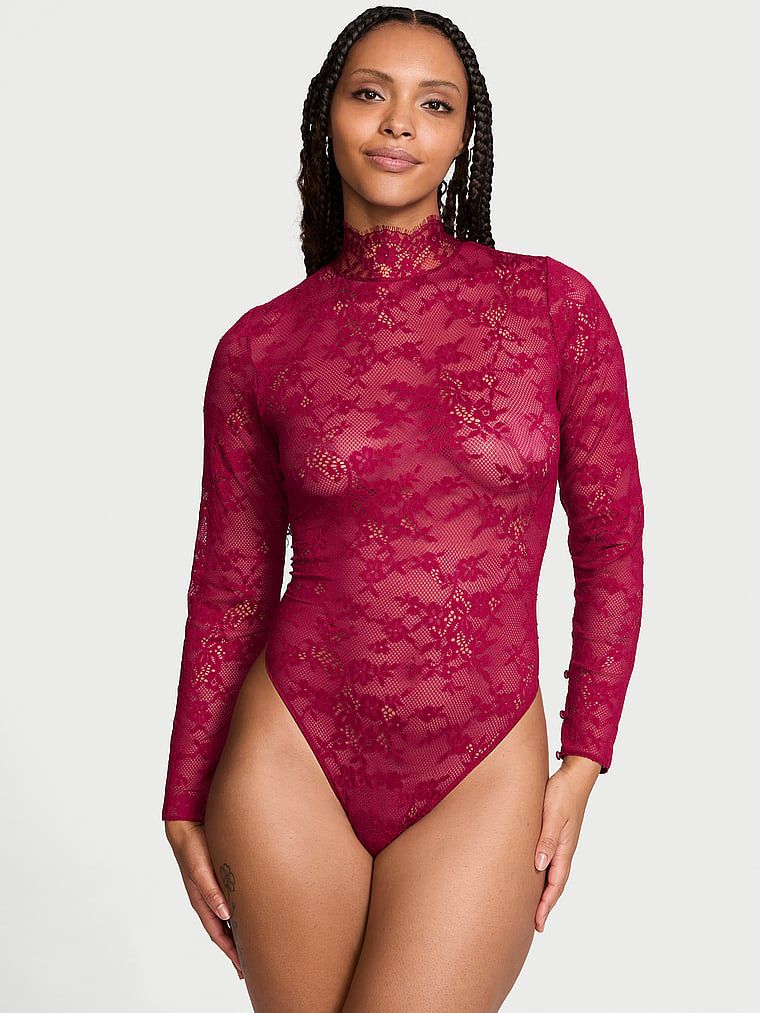 Body koronkowe. Produkt ma kolor czerwony i pochodzi z kolekcji Very Sexy. 