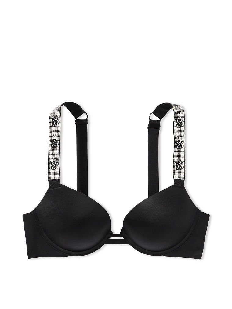 Biustonosz push-up Shine Strap. Produkt ma kolor czarny i pochodzi z kolekcji Very Sexy. 