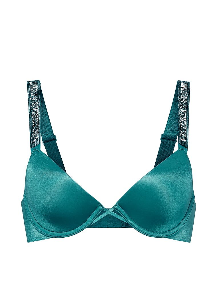 Biustonosz lekko usztywniany z błyszczącymi ramiączkami Shine Strap Demi. Produkt ma kolor niebieski i pochodzi z kolekcji Very Sexy. 
