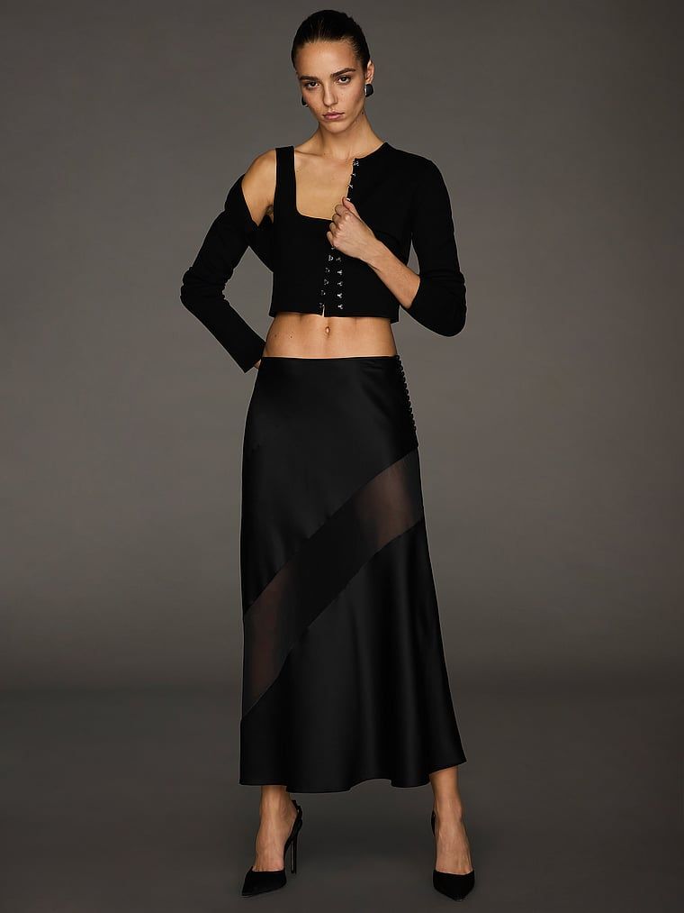 Spódnica jedwabna Atelier X Altuzarra. Produkt ma kolor czarny i pochodzi z kolekcji Atelier Victoria's Secret x Altuzarra. 