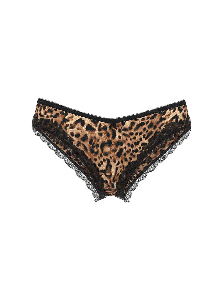 Majtki z wysoko wyciętymi nogawkami Tease Sheer Shimmer Cheeky. Produkt jest wzorzysty i pochodzi z kolekcji Victoria's Secret. 