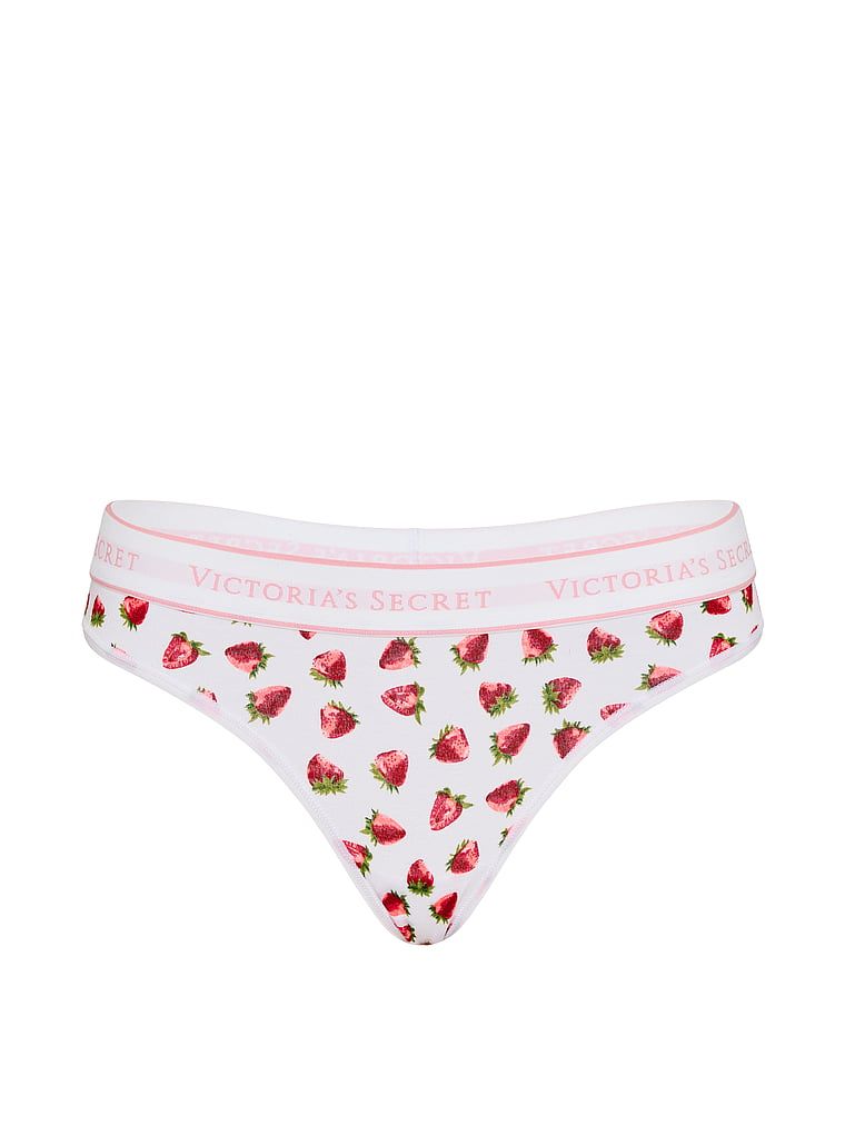 Stringi bawełniane z logo w talii. Produkt jest wzorzysty i pochodzi z kolekcji Cotton. 