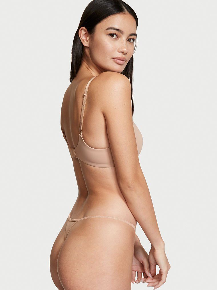 Stringi bawełniane Stretch Cotton. Produkt ma kolor beżowy i pochodzi z kolekcji Victoria's Secret. 