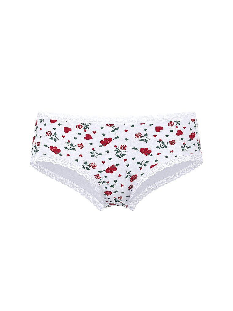 Majtki bawełniane z koronką na krawędziach Lace-Waist Cheeky. Produkt jest wzorzysty i pochodzi z kolekcji Lace Trim. 