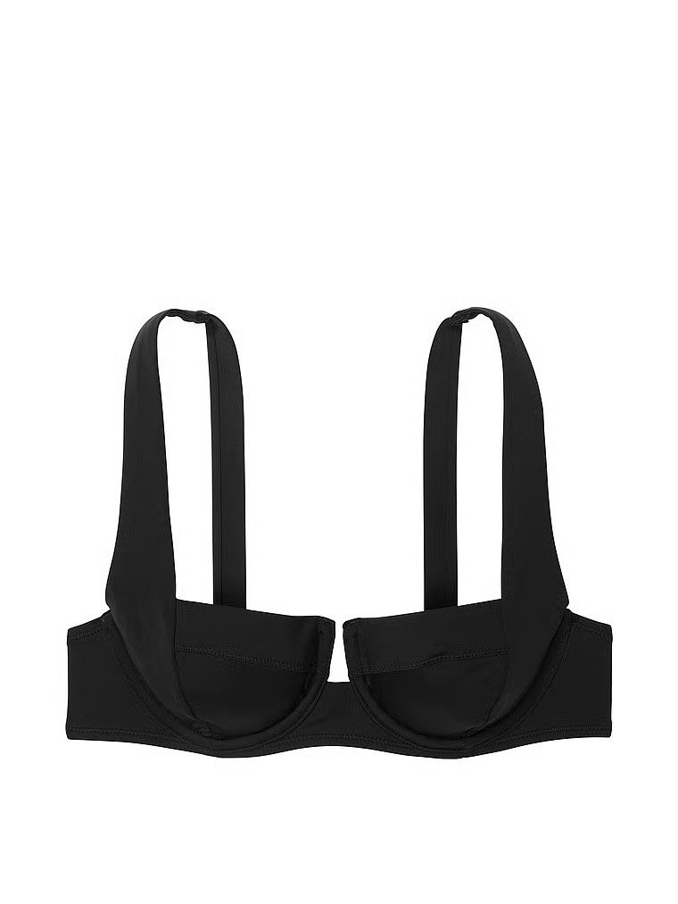Góra od bikini z mocno zabudowanymi miseczkami Essential. Produkt ma kolor czarny i pochodzi z kolekcji Victoria's Secret Swim. 
