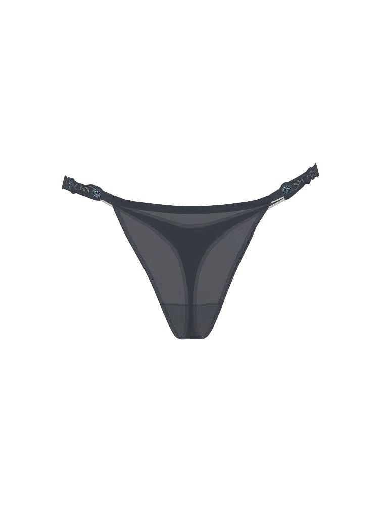 Stringi z błyszczącymi paskami Electric Orchid Shine Strap. Produkt ma kolor niebieski i pochodzi z kolekcji Body by Victoria. 