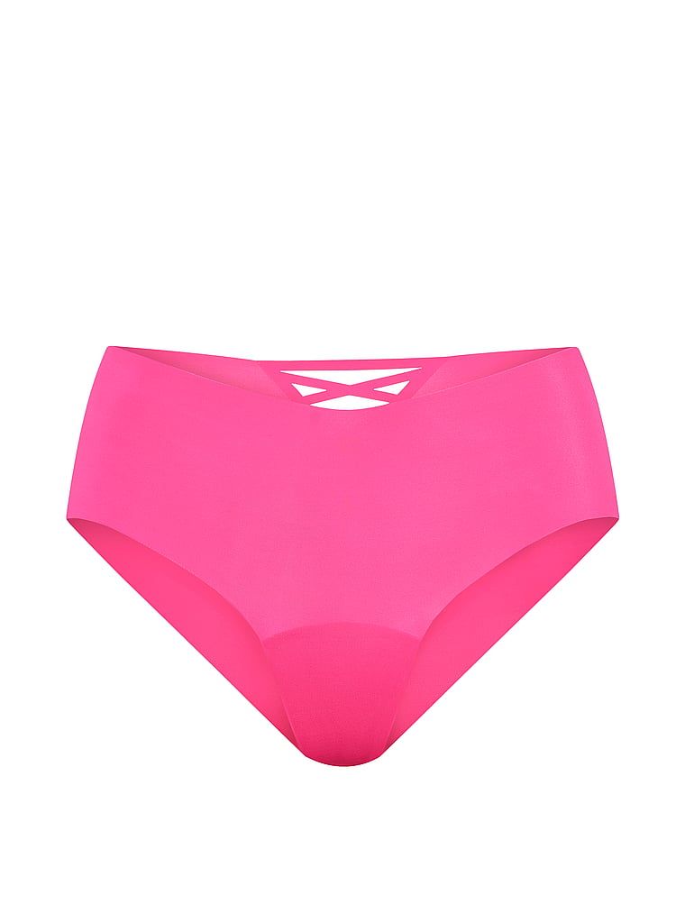 Majtki bezszwowe z paseczkami z tyłu No-Show Strappy Cheeky. Produkt ma kolor różowy i pochodzi z kolekcji No-Show. 