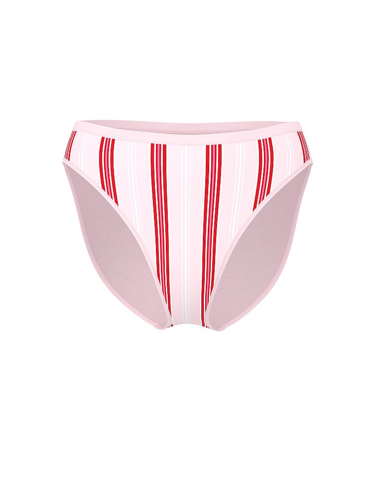 Victoria's Secret Majtki bawełniane figi z wysoko wyciętymi nogawkami High-Leg Brief