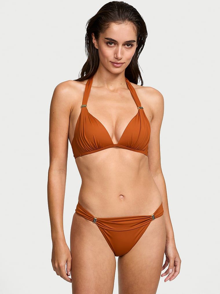 Dół od bikini Essential Harlow. Produkt ma kolor brązowy i pochodzi z kolekcji Victoria's Secret Swim. 