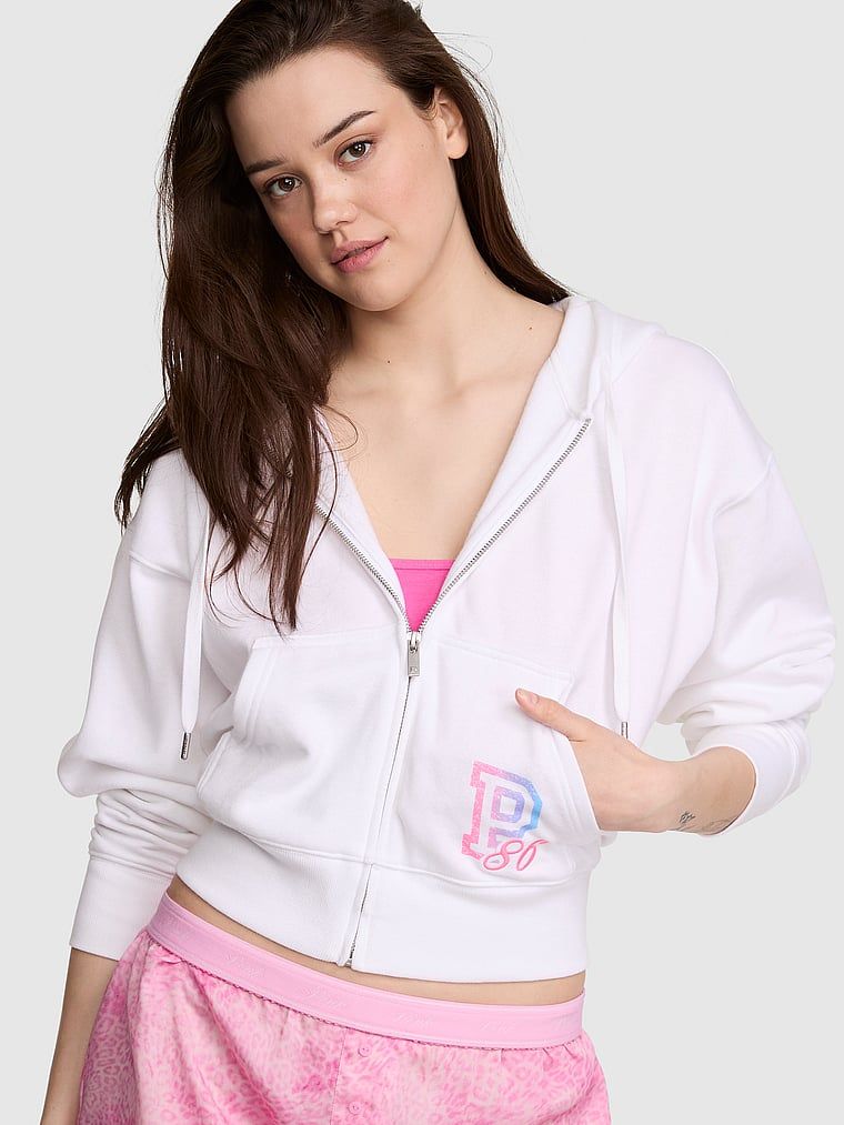Krótka bluza z kapturem zapinana na zamek Campus Fleece