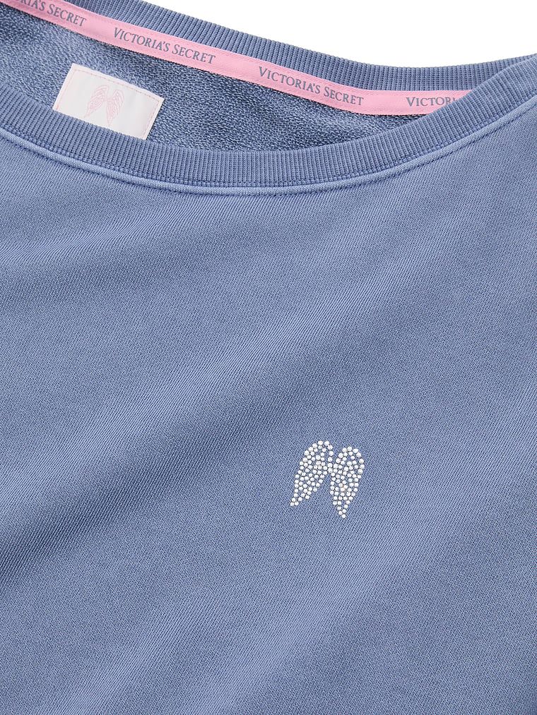 Bluza bawełniana z dekoltem łódka Terry Boatneck. Produkt ma kolor niebieski i pochodzi z kolekcji Angel Essentials. 