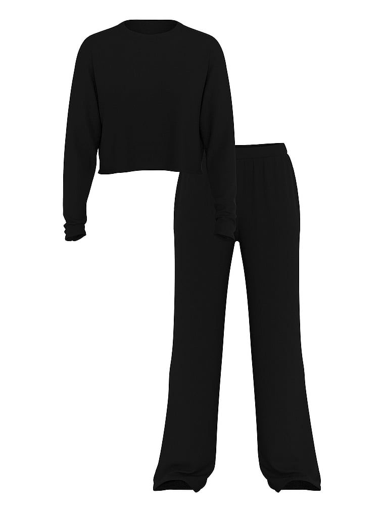 Zestaw z modalu - sweter i spodnie Lounge. Produkt ma kolor czarny i pochodzi z kolekcji Victoria's Secret. 