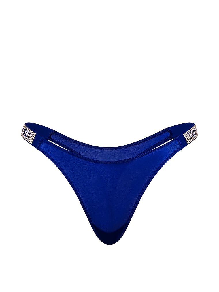 Stringi z błyszczącymi paskami Shine Strap. Produkt ma kolor niebieski i pochodzi z kolekcji Very Sexy. 