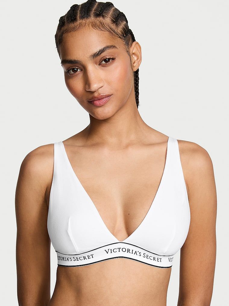 T-shirt Biustonosz braletka bawełniany bez fiszbin Plunge Bralette