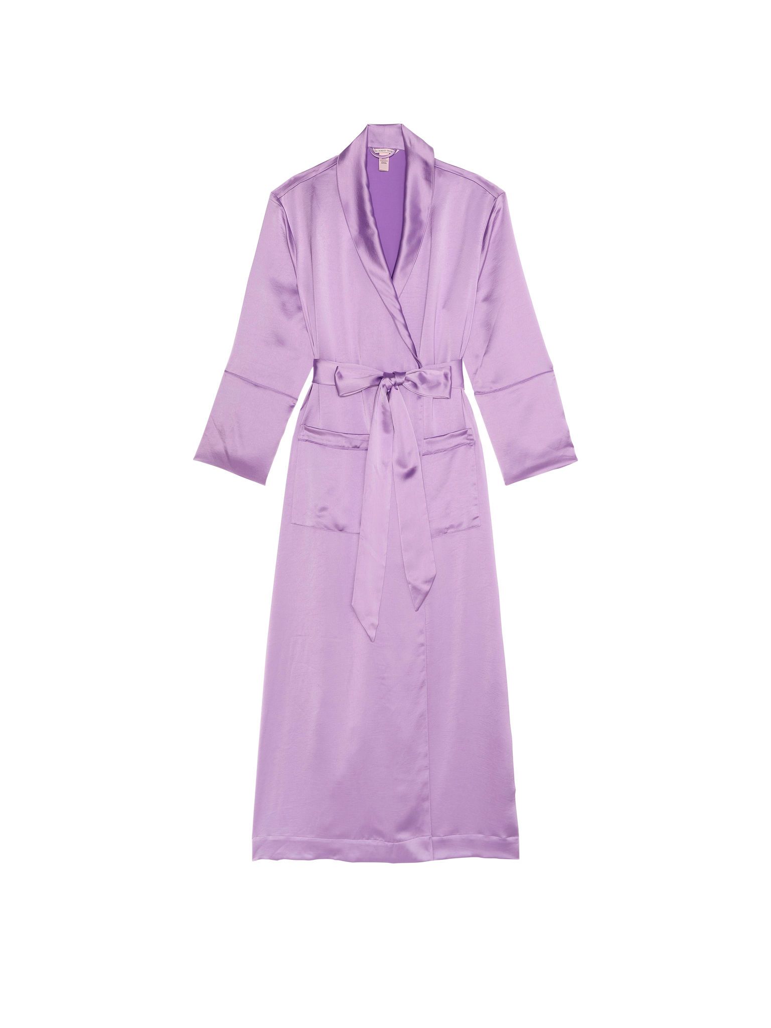Szlafrok satynowy maxi Luxe. Produkt ma kolor purpurowy i pochodzi z kolekcji Victoria's Secret. 