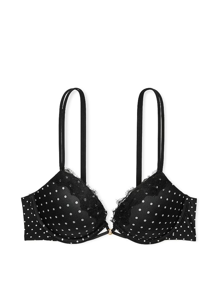 Na zdjęciu na białym tle widoczny jest biustonosz push-up ze wstawkami z koronki Smooth Lace-Trim. Produkt jest wzorzysty i pochodzi z kolekcji Very Sexy.
