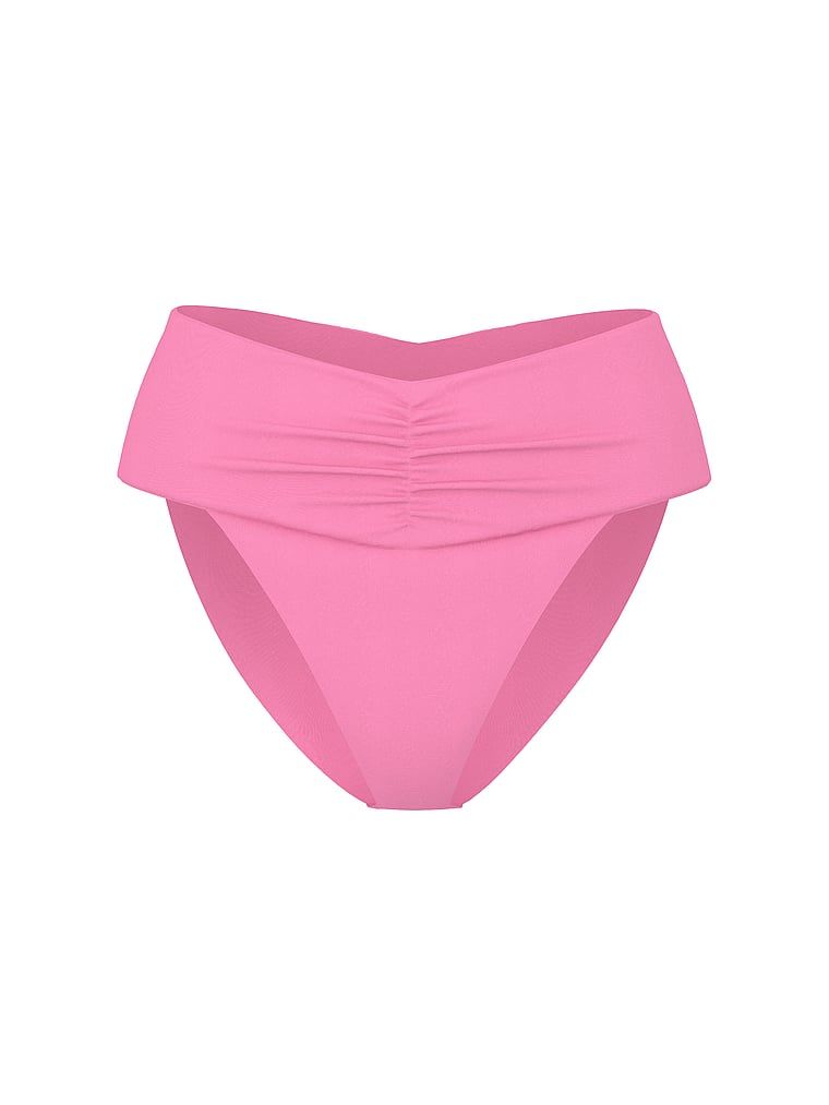 Dół od bikini z wysokim stanem Essential Cinched. Produkt ma kolor różowy i pochodzi z kolekcji Victoria's Secret Swim. 