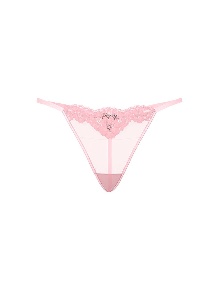 Stringi z błyszczącym serduszkiem z tyłu Crystal Heartware. Produkt ma kolor różowy i pochodzi z kolekcji Dream Angels. 