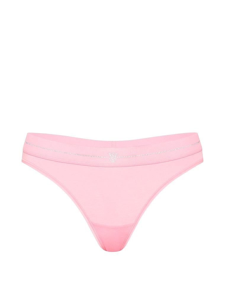 Stringi bawełniane Shine Logo. Produkt ma kolor różowy i pochodzi z kolekcji Cotton. 