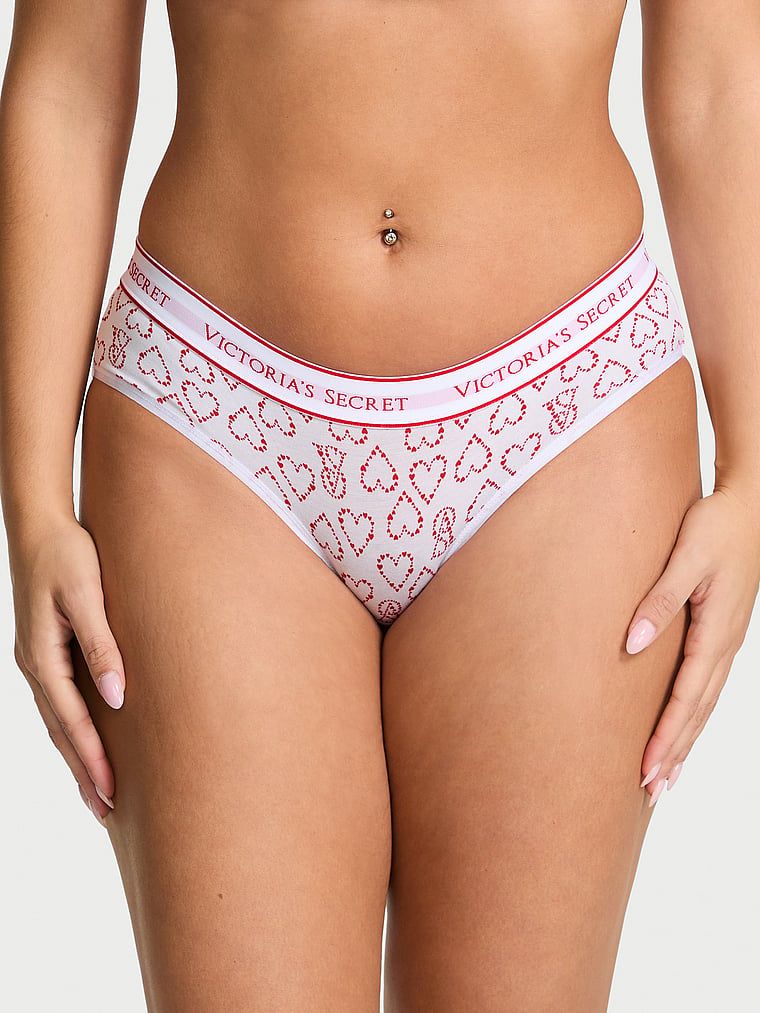 Majtki bawełniane z logo w talii Hiphugger. Produkt jest wzorzysty i pochodzi z kolekcji Cotton. 