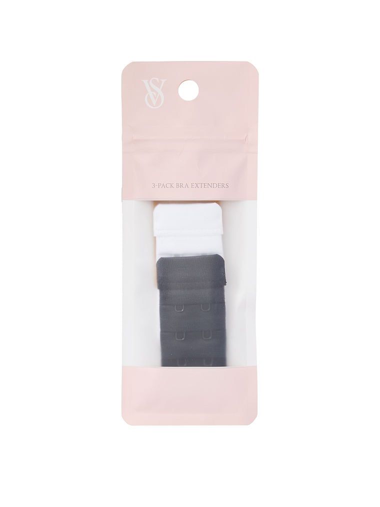 Przedłużki do biustonosza na 2 haftki 3szt.. Produkt ma kolor czarny i pochodzi z kolekcji Victoria's Secret Bare. 