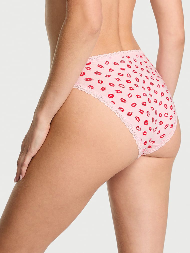 Majtki bawełniane z koronką Lace-Trim Bikini. Produkt jest wzorzysty i pochodzi z kolekcji Lacie. 
