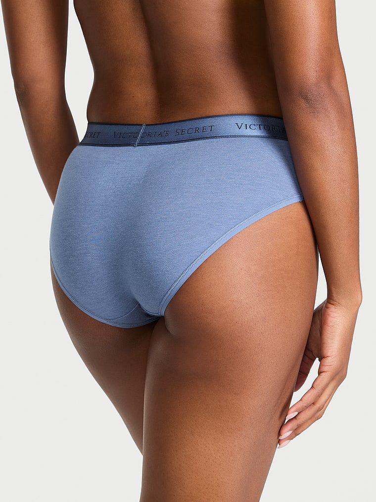 Majtki bawełniane z logo w talii Hiphugger. Produkt ma kolor niebieski i pochodzi z kolekcji Cotton. 