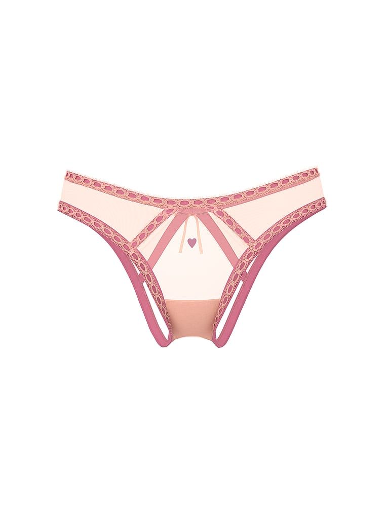Majtki z otwartym tyłem Sheer Ribbon Slot. Produkt ma kolor pomarańczowy i pochodzi z kolekcji Dream Angels. 