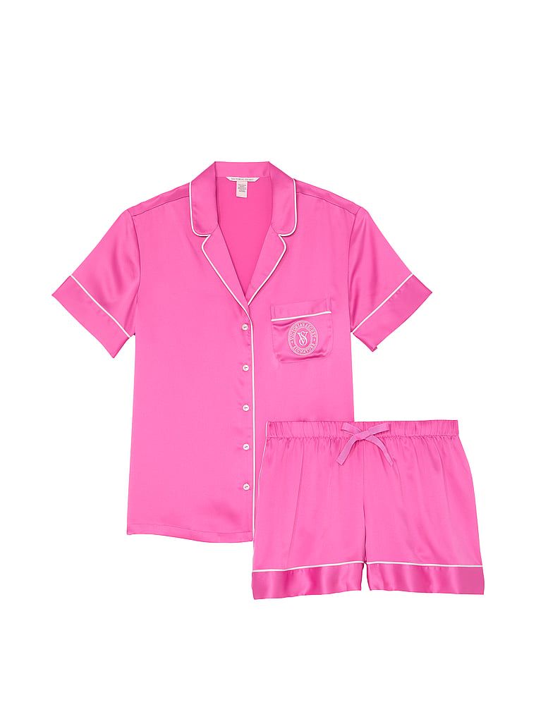 Victoria's Secret Piżama satynowa błyszcząca z szortami Glazed Satin
