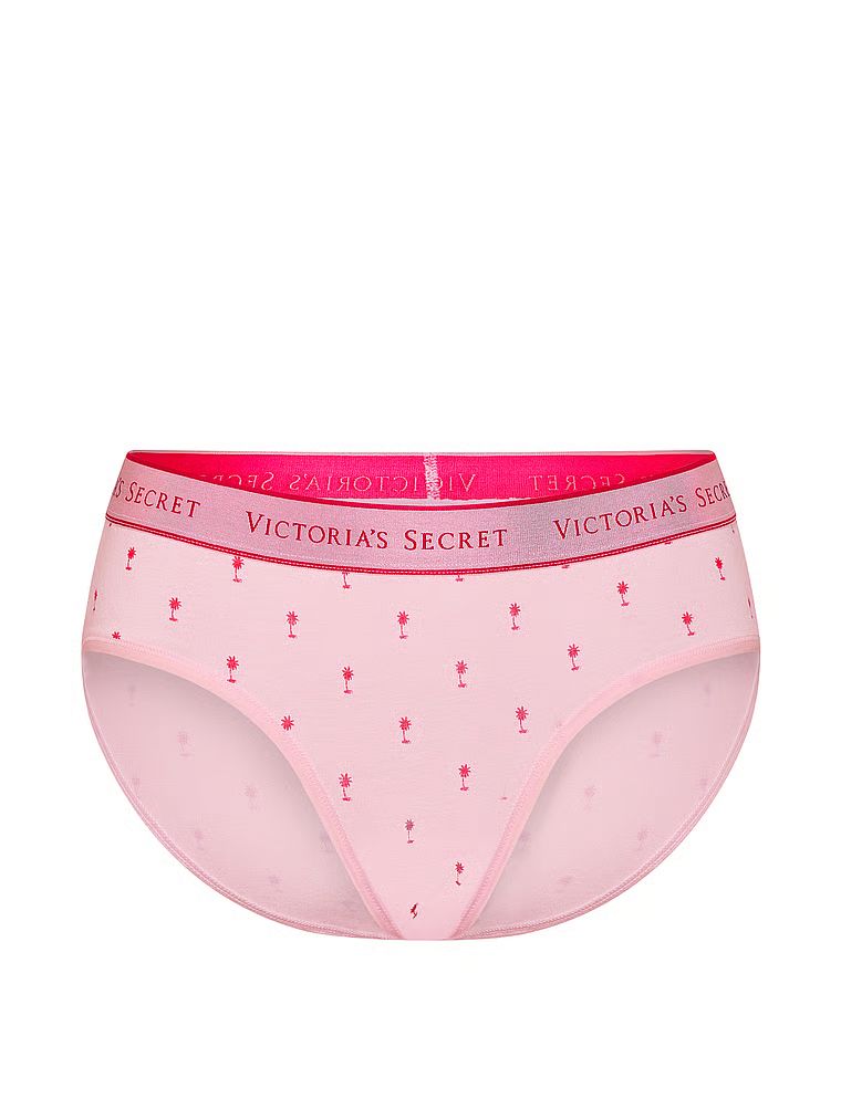 Majtki bawełniane z logo w talii Hiphugger. Produkt jest wzorzysty i pochodzi z kolekcji Cotton. 