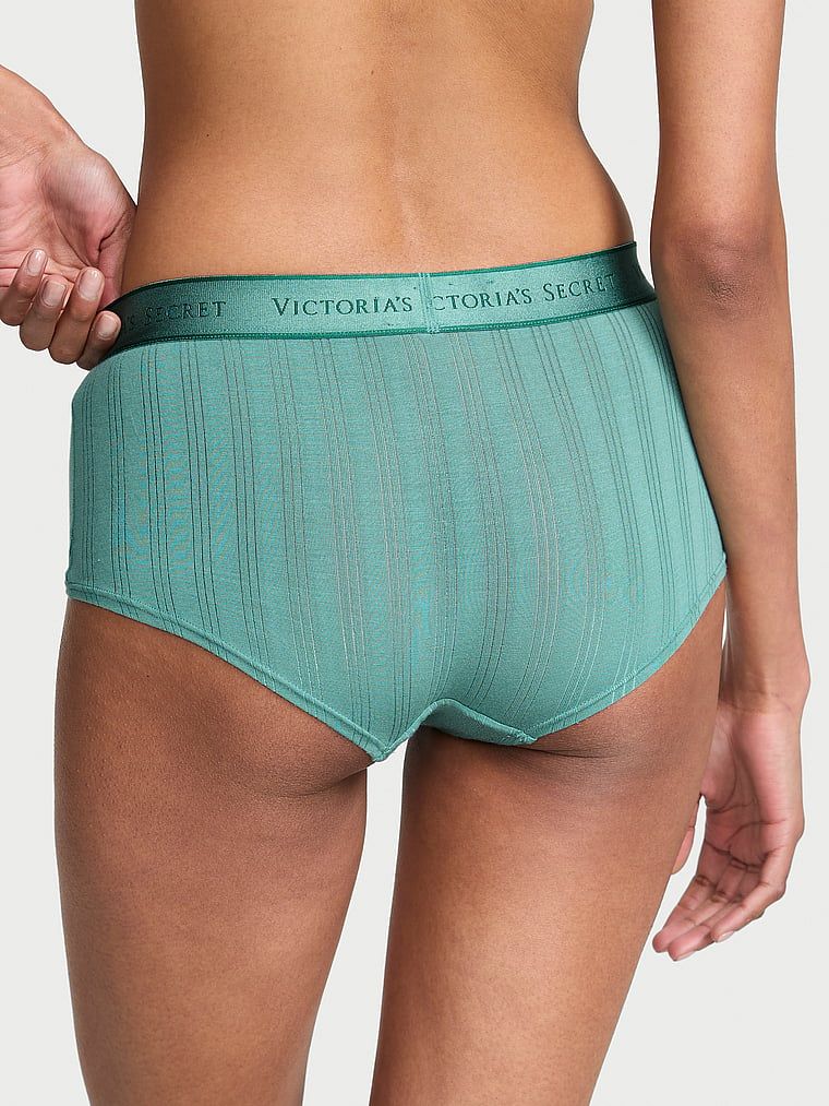 Majtki szorty z modalu Ultra-Fine Logo Boyshort. Produkt ma kolor niebieski i pochodzi z kolekcji Cotton. 