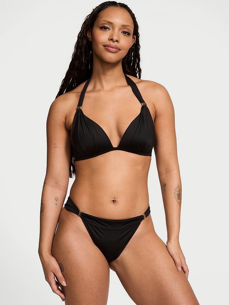 Dół od bikini Essential Harlow. Produkt ma kolor czarny i pochodzi z kolekcji Victoria's Secret Swim. 
