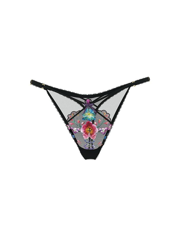Stringi Dark Blossom Embroidery. Produkt jest wzorzysty i pochodzi z kolekcji Very Sexy. 