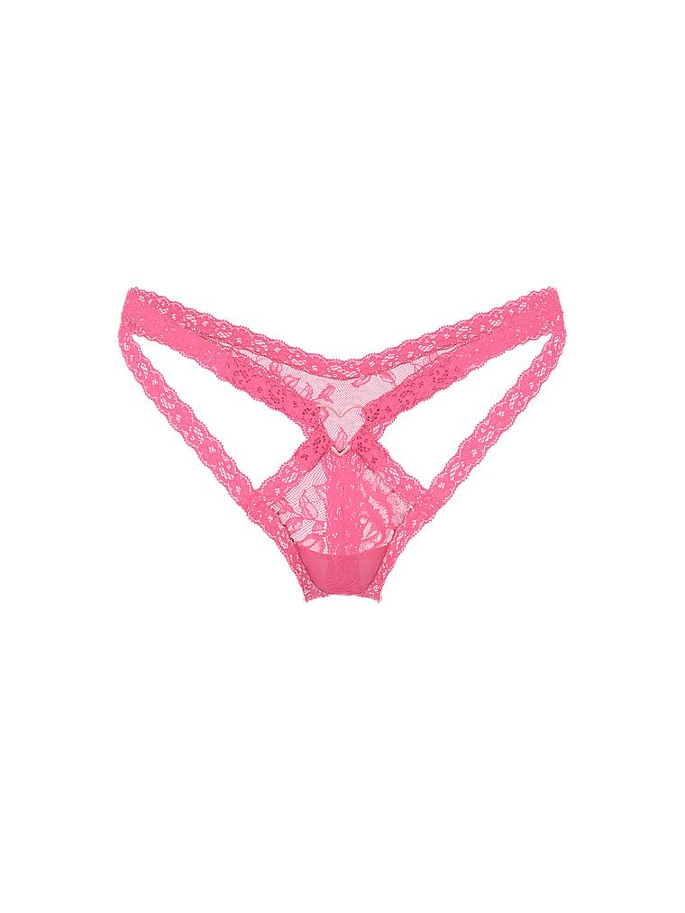 Stringi koronkowe Tease Heart Hardware. Produkt ma kolor różowy i pochodzi z kolekcji Very Sexy. 