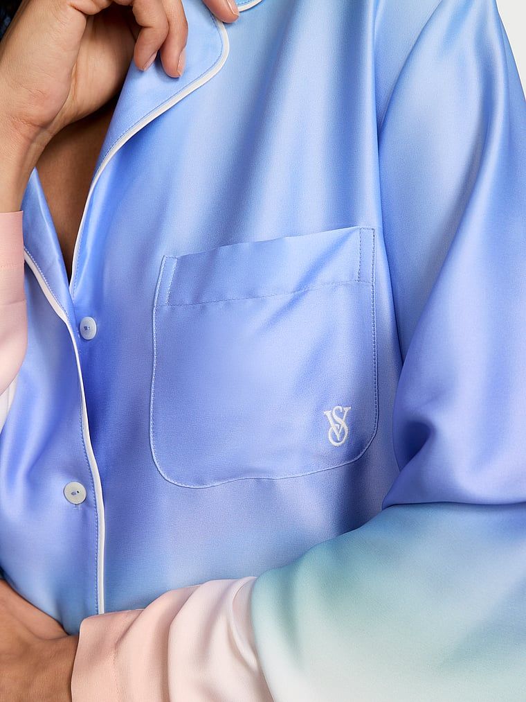 Victoria's Secret Piżama satynowa z długimi rękawami Glazed Ombre