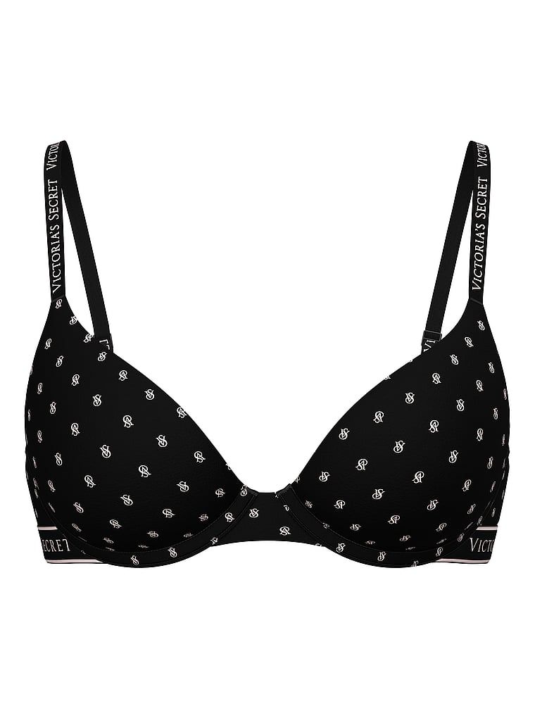 Na zdjęciu na białym tle widoczny jest biustonosz push-up bawełniany Perfect Shape. Produkt jest wzorzysty i pochodzi z kolekcji T-shirt.