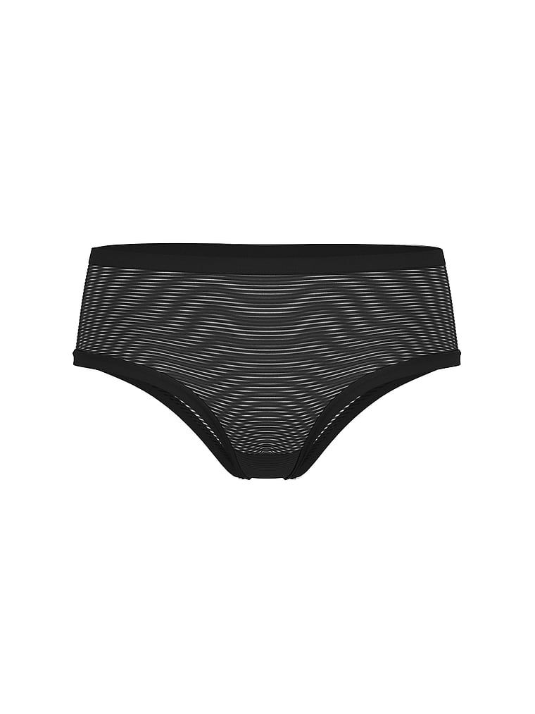 Majtki w siateczkowe paski Stripe Mesh Cheeky. Produkt ma kolor czarny i pochodzi z kolekcji No-Show. 