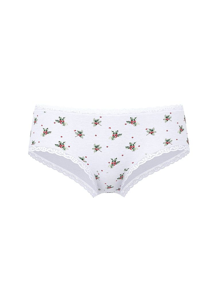 Majtki bawełniane z koronką na krawędziach Lace-Waist Cheeky. Produkt jest wzorzysty i pochodzi z kolekcji Lace Trim. 