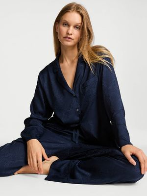 Victoria's Secret Piżama satynowa z długimi rękawami Signature