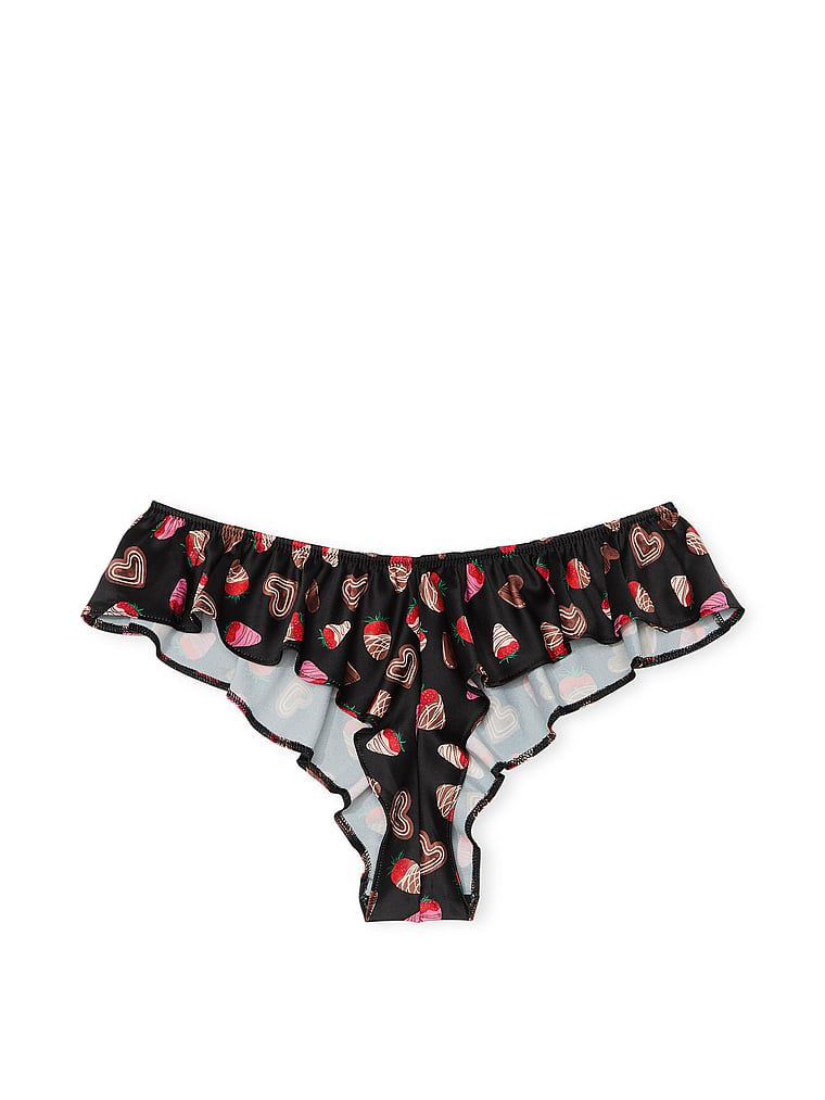 Majtki z falbankami Satin Flutter Cheeky. Produkt jest wzorzysty i pochodzi z kolekcji Very Sexy. 