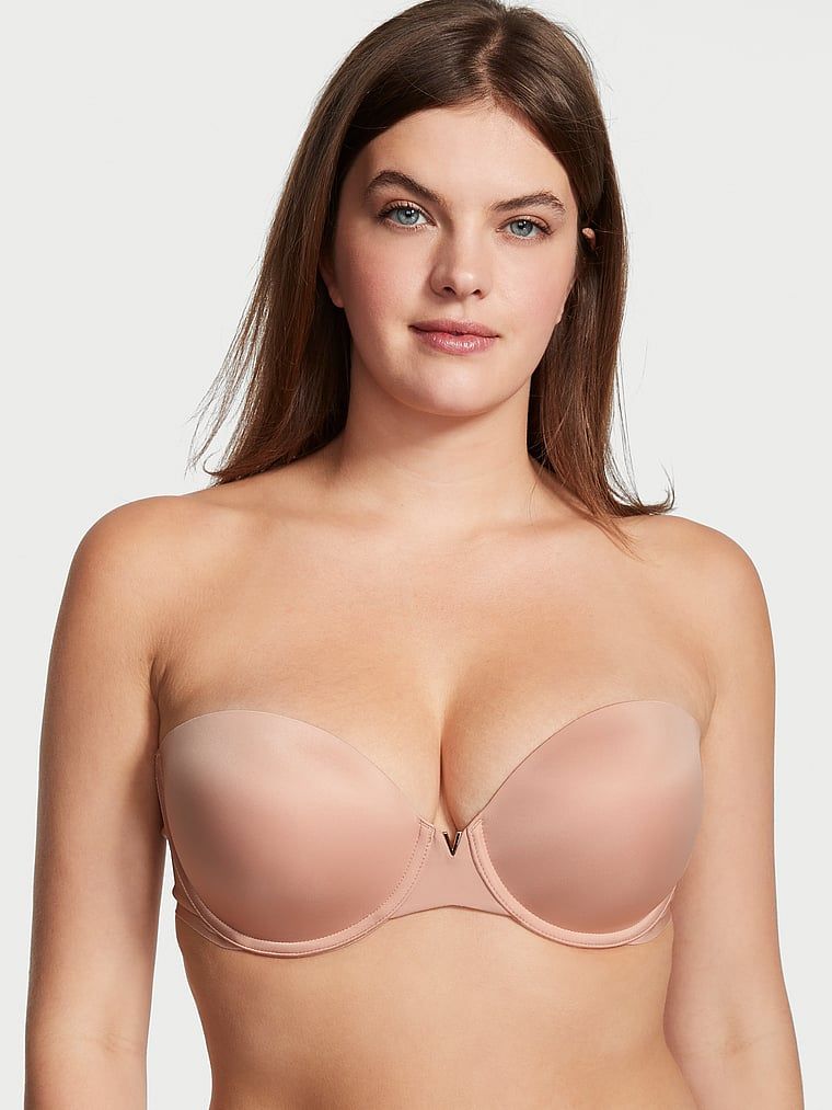 Victoria's Secret Bare Biustonosz lekko usztywniany bez ramiączek Strapless