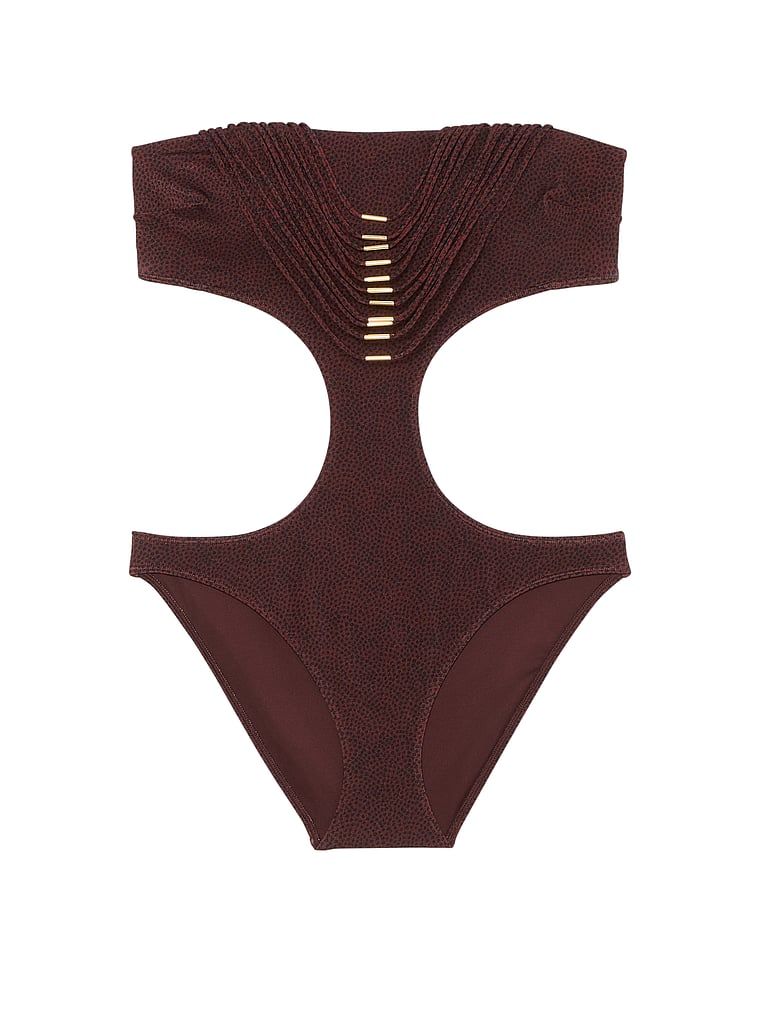 Strój kąpielowy jednoczęściowy VS Archives Strappy Hardware Monokini. Produkt jest wzorzysty i pochodzi z kolekcji Victoria's Secret Swim. 